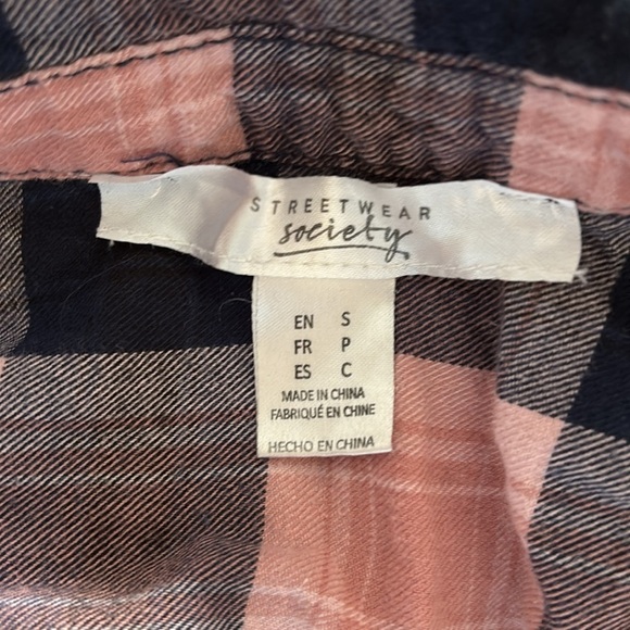 Streetwear Society Pink and Black Plaid Blouse - Picture 6 of 11